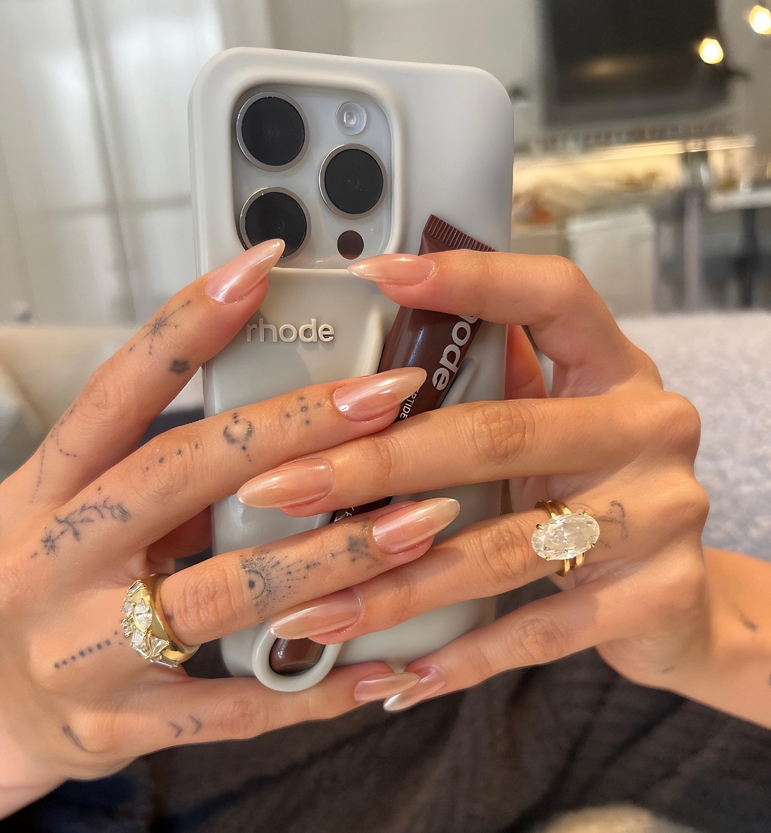 Hailey Bieber's Glazed Donut Nails1