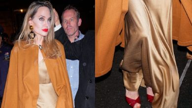 Angelina Jolie's red high heels