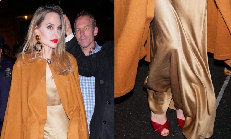 Angelina Jolie's red high heels