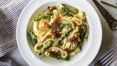 Fettuccine Alfredo with Asparagus