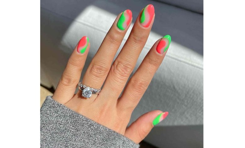 Watermelon nail design