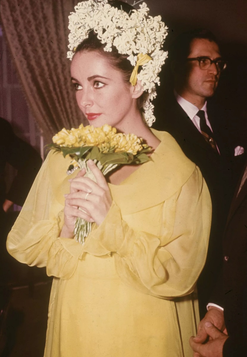 Elizabeth Taylor yellow wedding dress