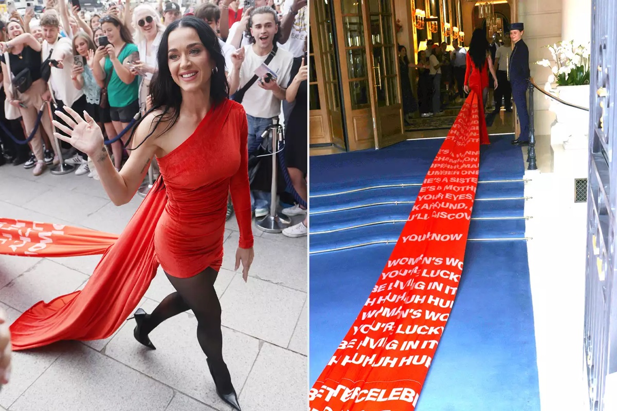 Katy Perry's strange red dress-2