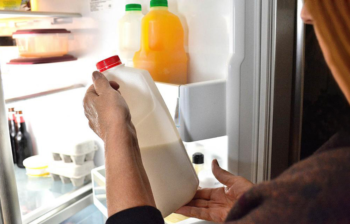 Never put the milk on the refrigerator door