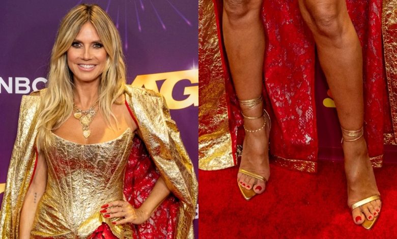 Heidi Klum's gold shoes