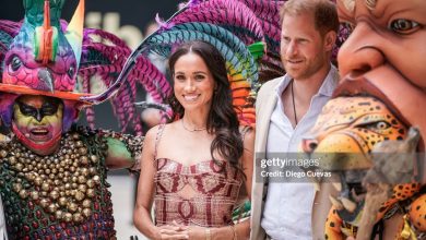 Meghan Markle in a floral skirt