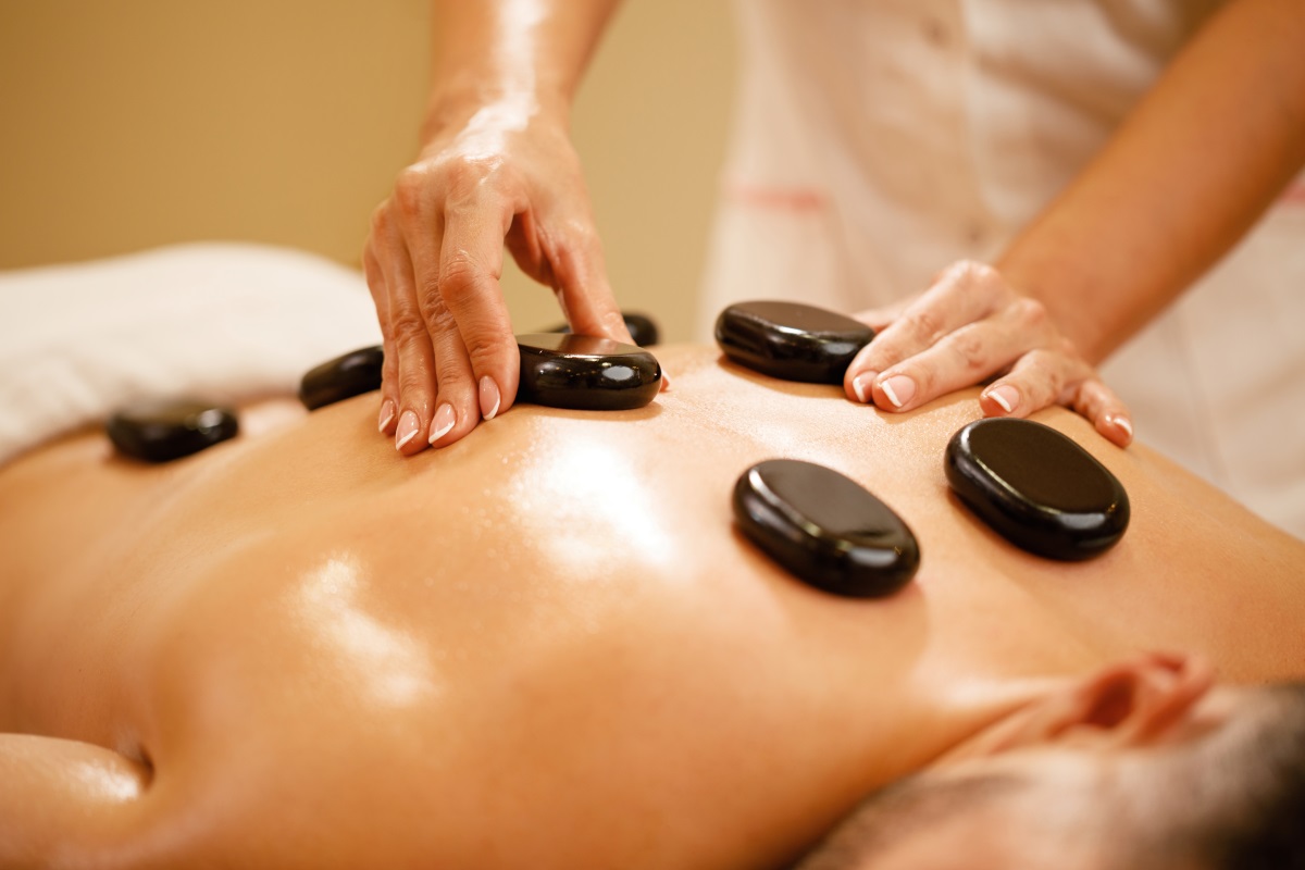 Neck skin tightening with Hot Stone Massage