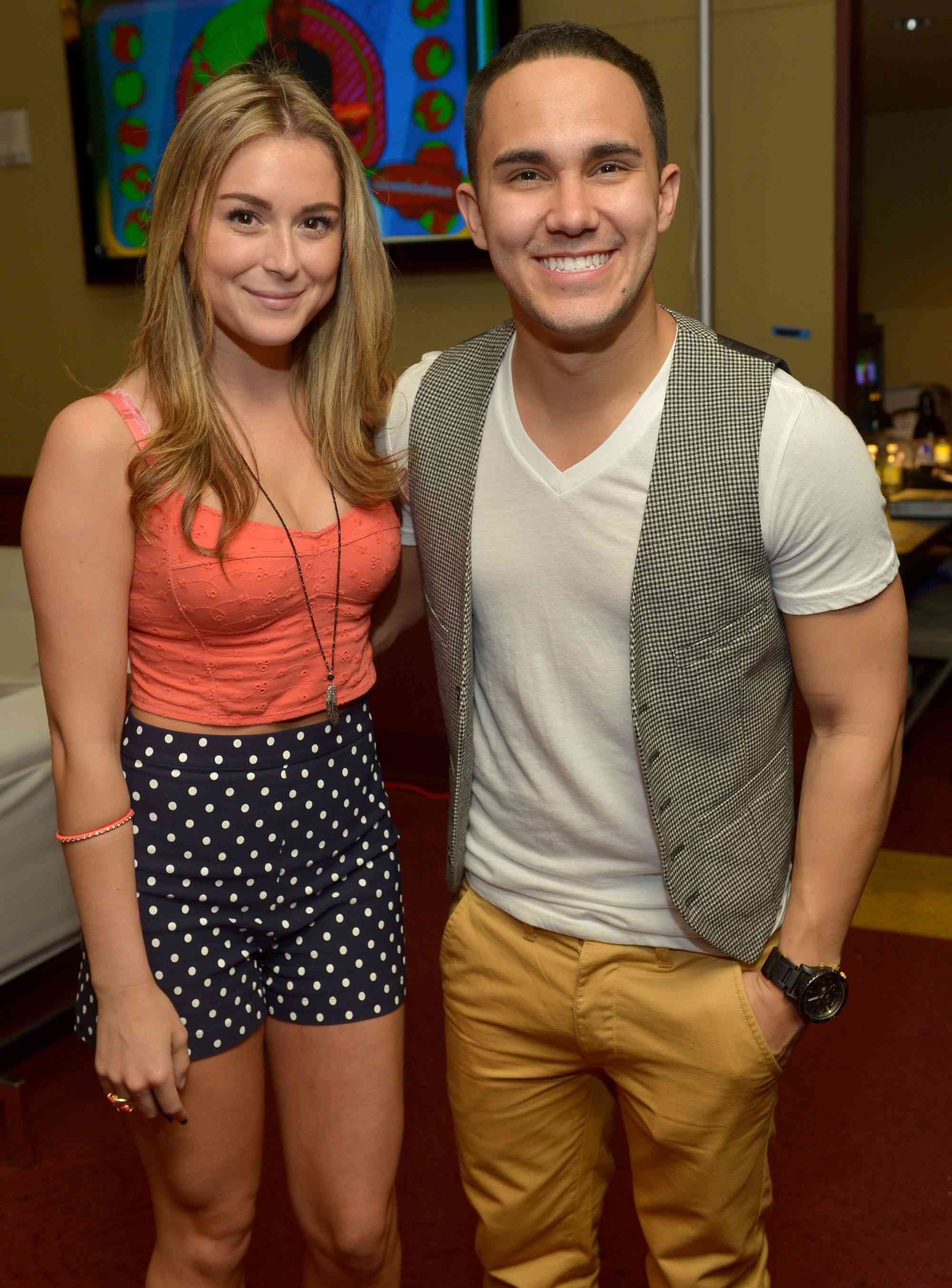 LOS ANGELES, CA - MARCH 23: Actors Alexa Vega (L) and Carlos Pena pose backstage at Nickelodeon's 26th Annual Kids' Choice Awards at USC Galen Center on March 23, 2013 in Los Angeles, California. (Photo by Charley Gallay/KCA2013/Getty Images for KCA2013)