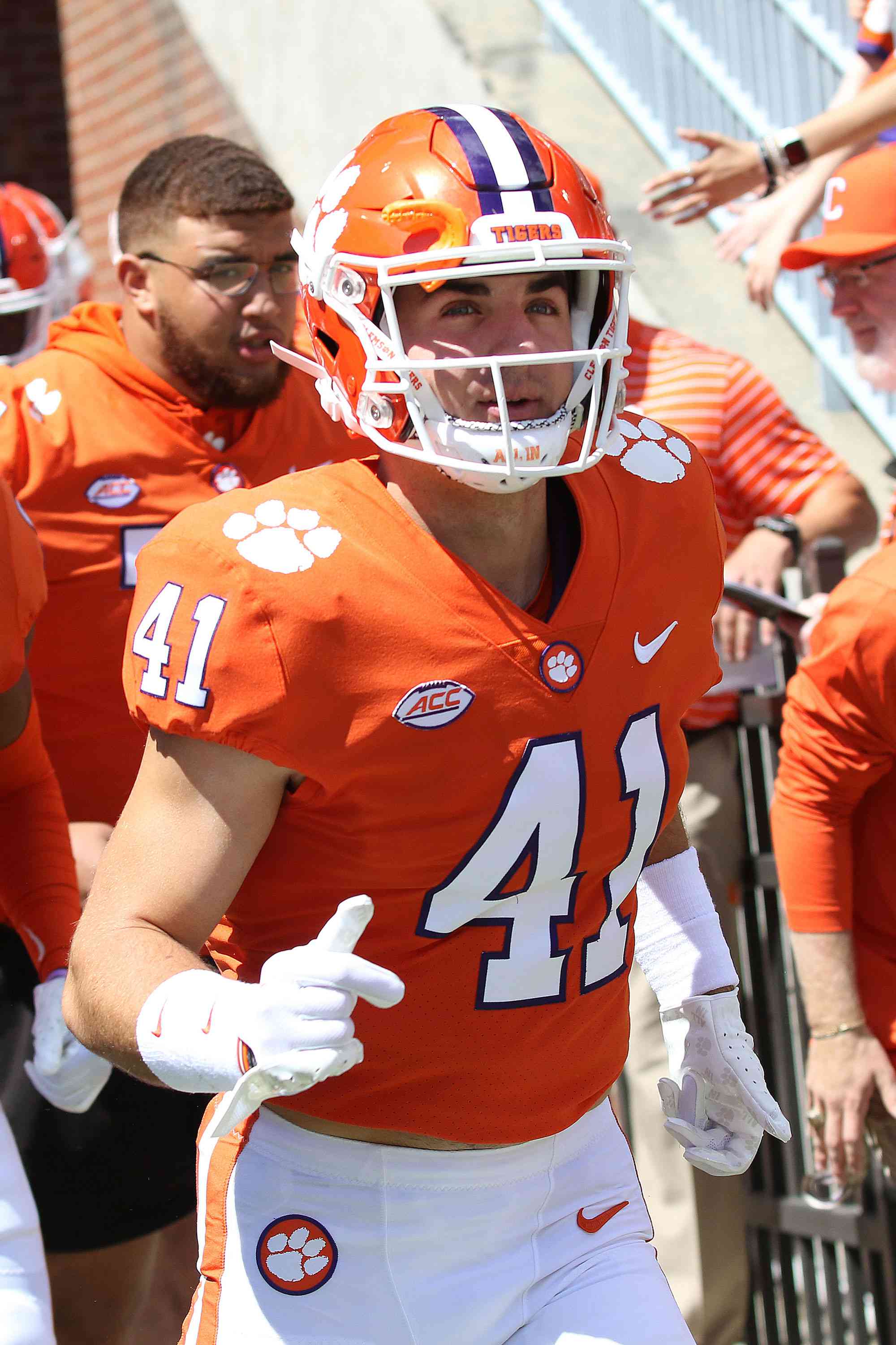 CLEMSON, SC - APRIL 15: Clemson Tigers safety Caleb Nix (41) during the Clemson Tigers Orange and White annual inner squad college football game played on April 15, 2023 at Clemson Memorial Stadium in Clemson, S.C. (Photo by John Byrum/Icon Sportswire via Getty Images)