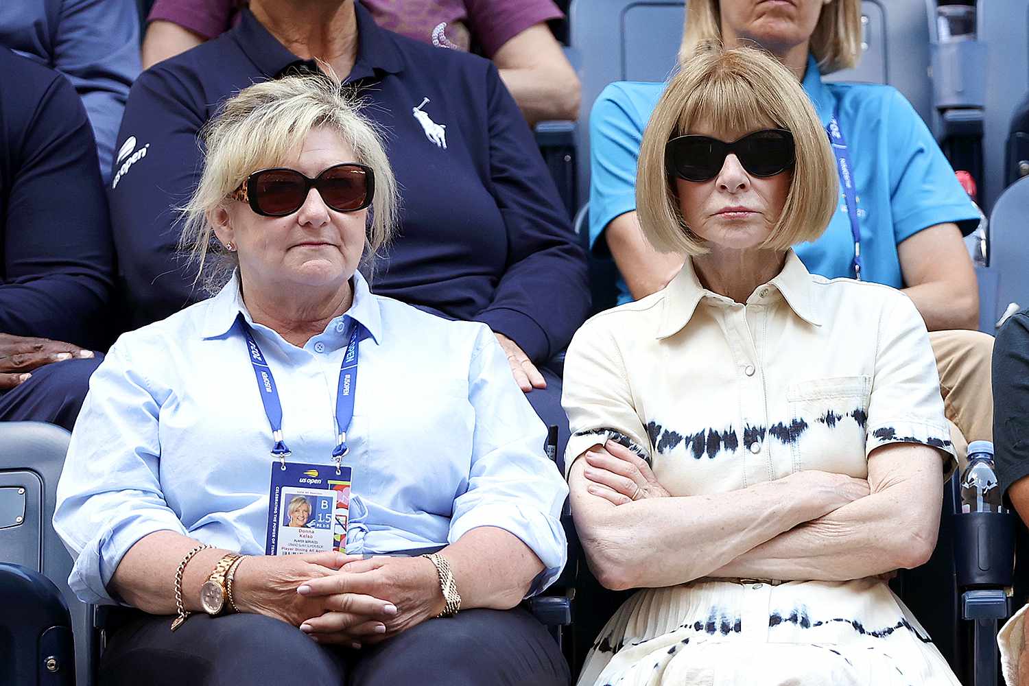 Anna Wintour attends the Women's Singles Fourth Round match between Caroline Wozniacki of Denmark and Beatriz Haddad Maia of Brazil on Day Eight of the 2024 US Open at USTA Billie Jean King National Tennis Center on September 02, 2024 in the Flushing neighborhood of the Queens borough of New York City.