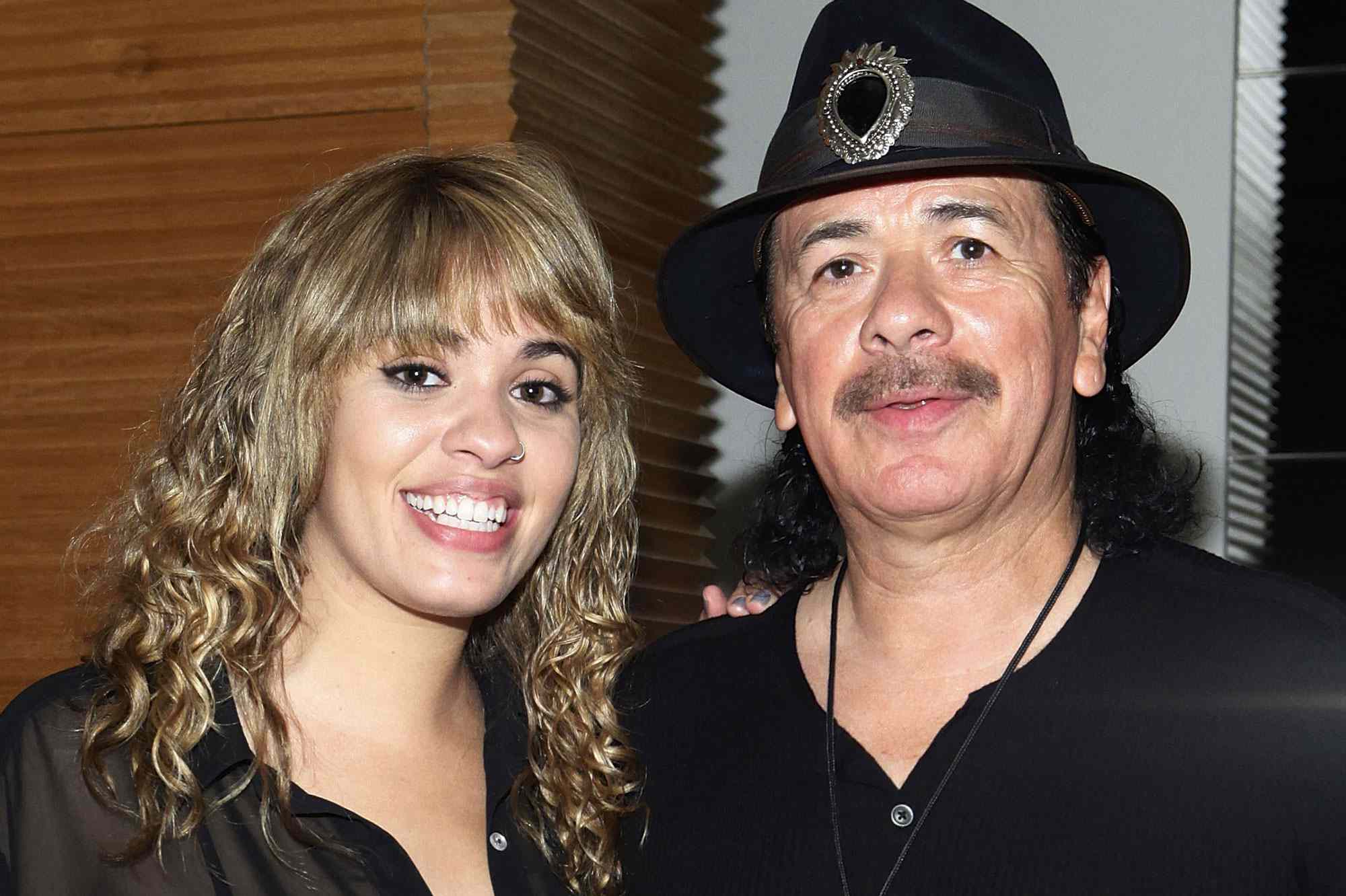 NEW YORK, NY - OCTOBER 09: Musicians Stella Santana and Carlos Santana attend the Casa Noble Tequila Tasting at The Core Club on October 9, 2012 in New York City. (Photo by John Lamparski/Getty Images)