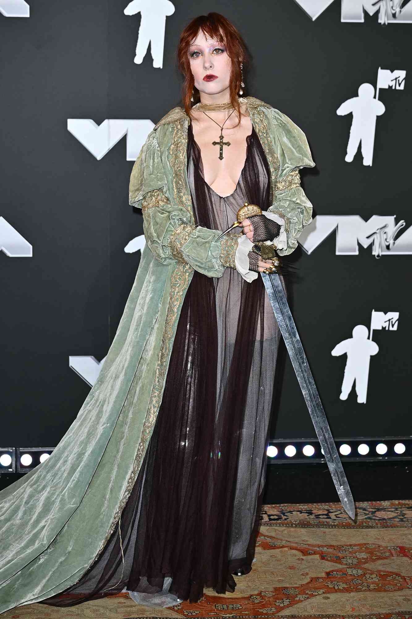 Chappell Roan arrives to attend the MTV Video Music Awards at UBS Arena in Elmont, New York, on September 11, 2024.