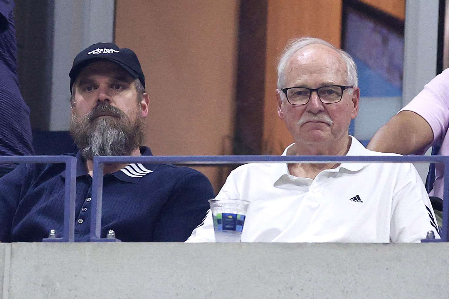 Actor David Harbour attends Day Seven of the 2024 US Open at USTA Billie Jean King National Tennis Center on September 01, 2024