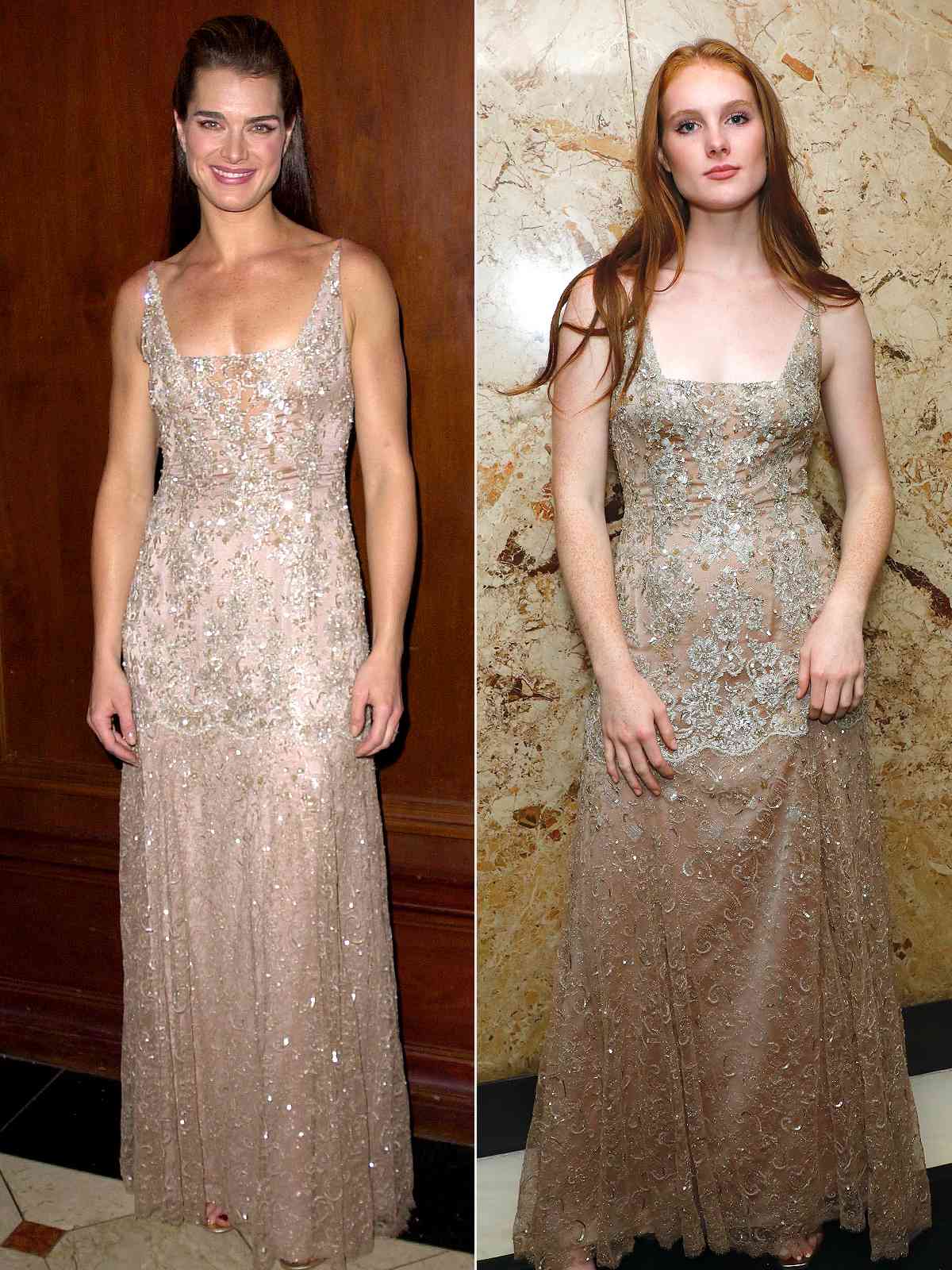  Grier Henchy and Brooke Shields in the same dress.