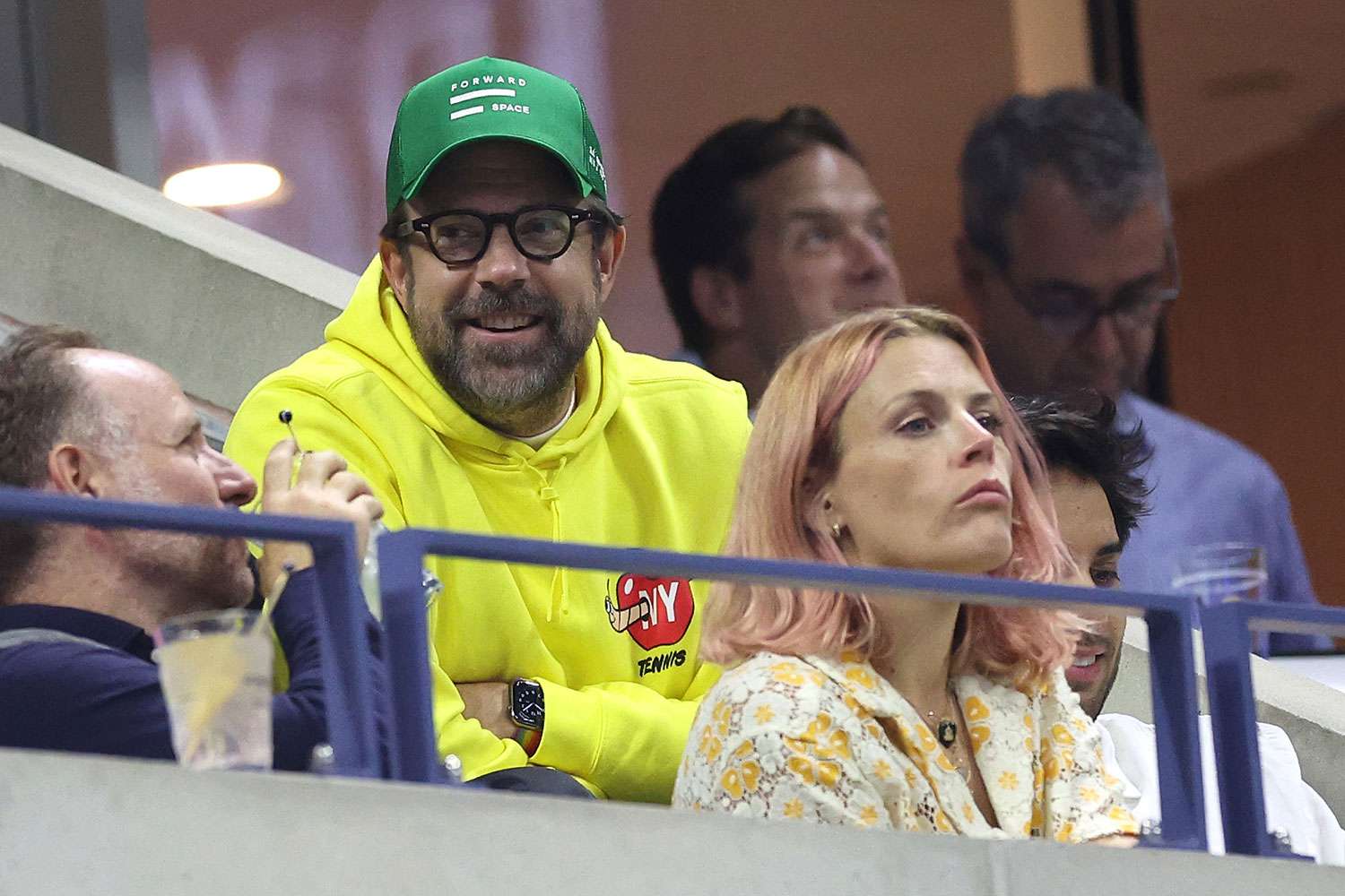 NEW YORK, NEW YORK - SEPTEMBER 03: Actor Jason Sudeikis attends the Men's Singles Quarterfinal match between Grigor Dimitrov of Bulgaria and Frances Tiafoe of the United States on Day Nine of the 2024 US Open at USTA Billie Jean King National Tennis Center on September 03, 2024 in the Flushing neighborhood of the Queens borough of New York City.