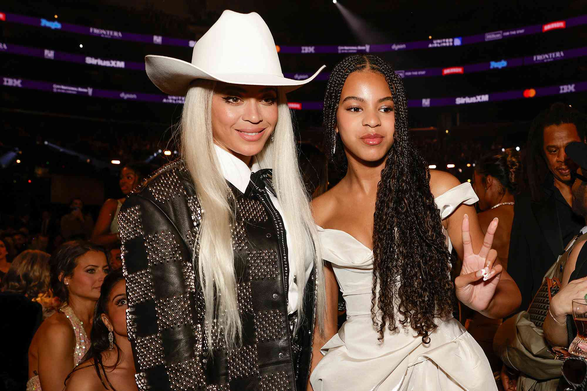 LOS ANGELES - FEBRUARY 4: BeyoncÃ© and Blue Ivy Carter behind the scenes at The 66th Annual Grammy Awards, airing live from Crypto.com Arena in Los Angeles, California, Sunday, Feb. 4 (8:00-11:30 PM, live ET/5:00-8:30 PM, live PT) on the CBS Television Network.