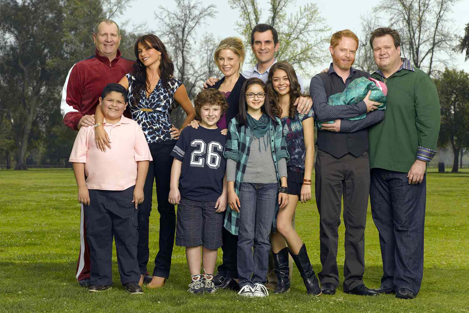 "Modern Family" stars Ed O'Neill as Jay, Rico Rodriguez as Manny, Sofia Vergara as Gloria, Nolan Gould as Luke, Julie Bowen as Claire, Ariel Winter as Alex, Ty Burrell as Phil, Sarah Hyland as Haley, Jesse Tyler Ferguson as Mitchell and Eric Stonestreet as Cameron.