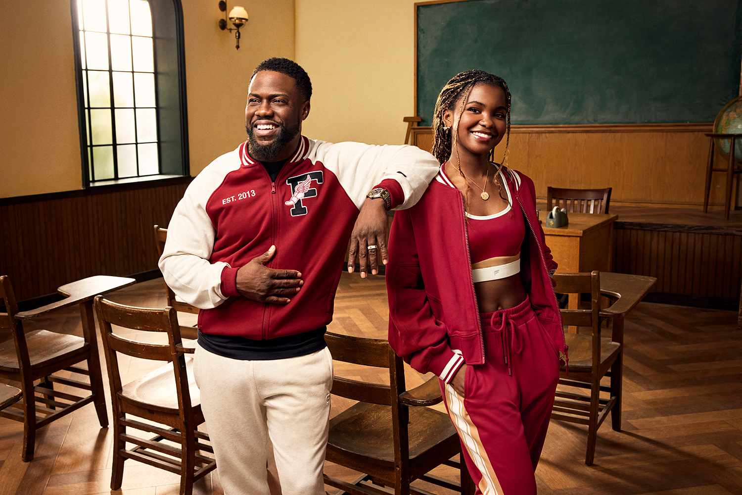 Kevin Hart, face of Fabletics Men, and his college freshman daughter, Heaven, are debuting Fableticsâ first-ever father-daughter collection