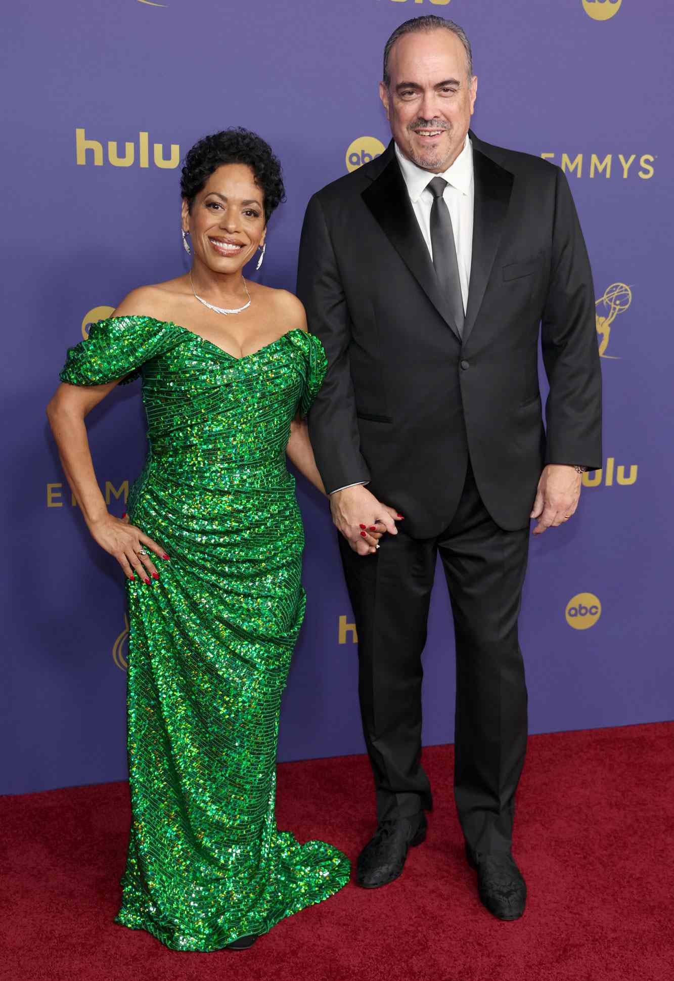 Liza Colonand David Zayas attend the 76th Primetime Emmy Awards at Peacock Theater on September 15, 2024 in Los Angeles, California. 