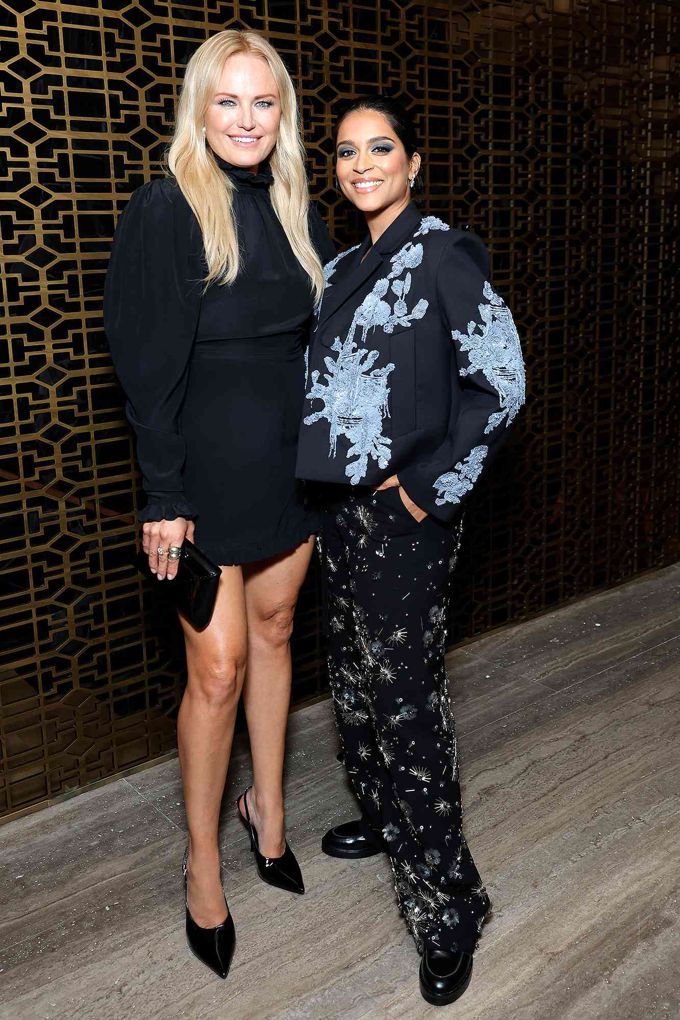 Malin Akerman and Lilly Singh attend The Hollywood Reporter & SAG-AFTRA Emmy Nominees Night sponsored by Glenfiddich, Heineken and Shake Shack at Stanley II on September 13, 2024 in West Hollywood, California.