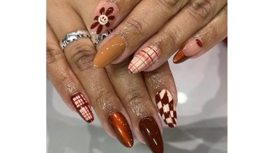 Pumpkin Spice Nail Designs