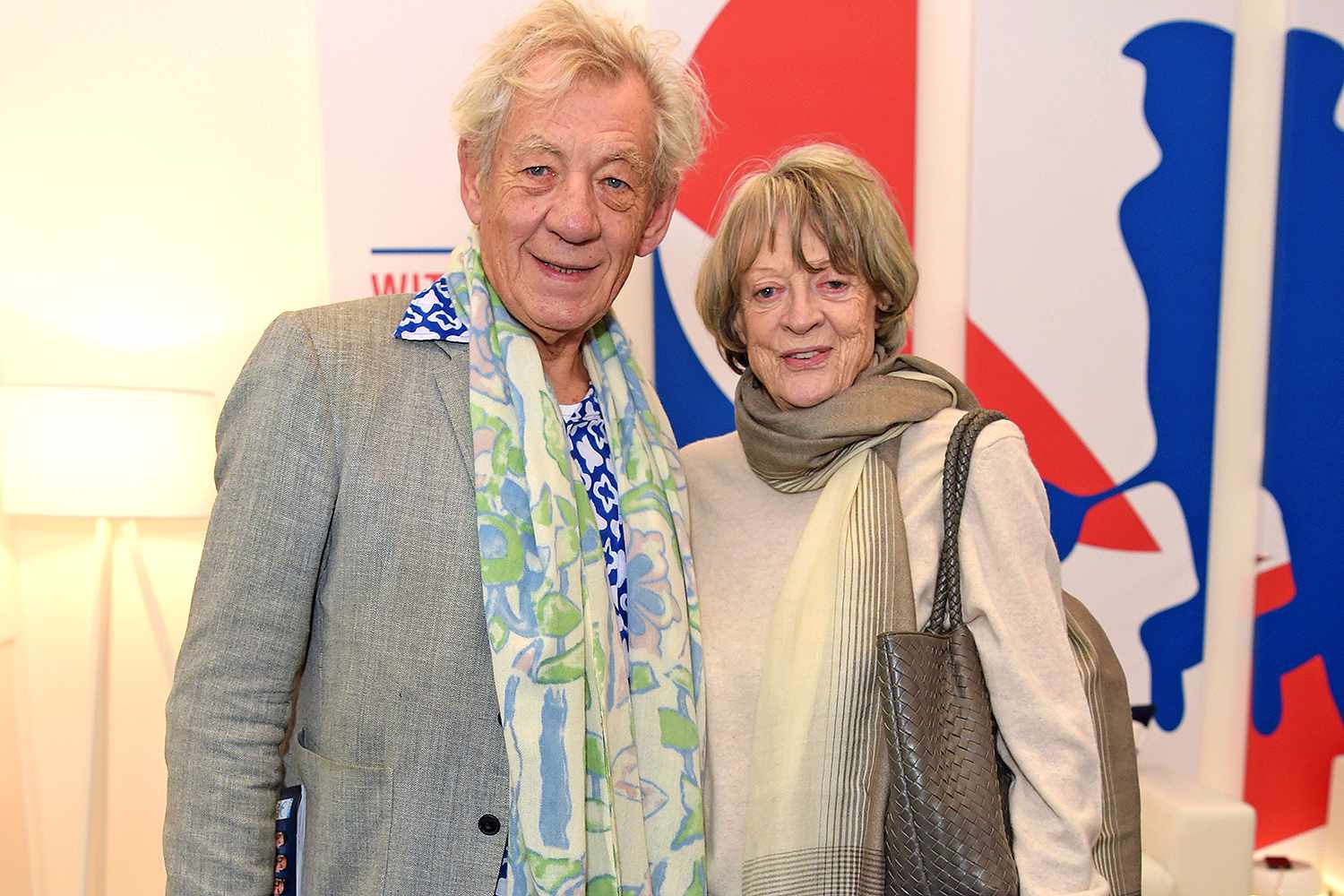 Sir Ian McKellen and Dame Maggie Smith pose in the Lacoste VIP Lounge during Semi-Final Day of the 2018 Nitto ATP World Tour Tennis Finals