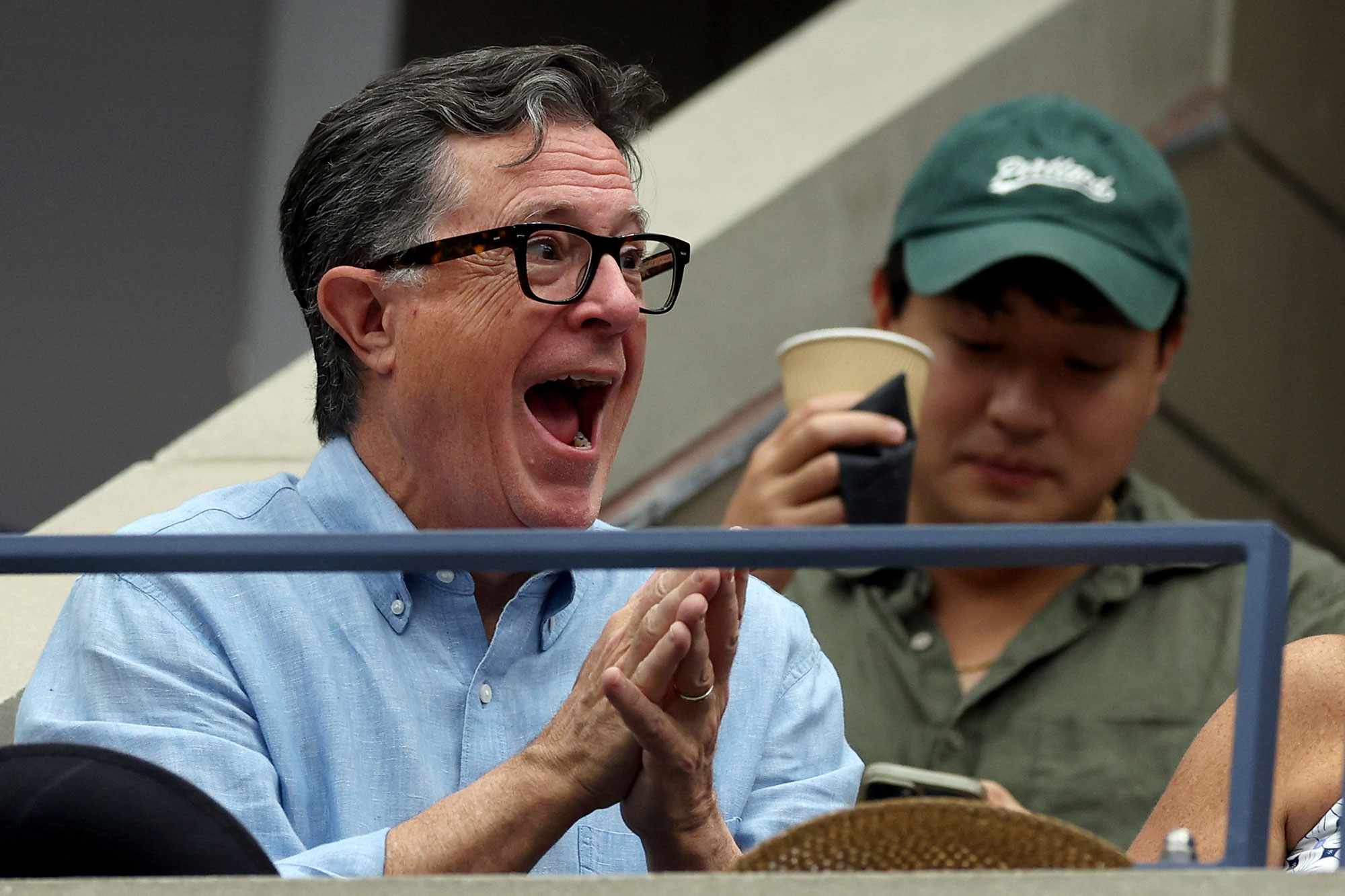 Stephen Colbert attends Day Seven of the 2024 US Open at USTA Billie Jean King National Tennis Center on September 01, 2024