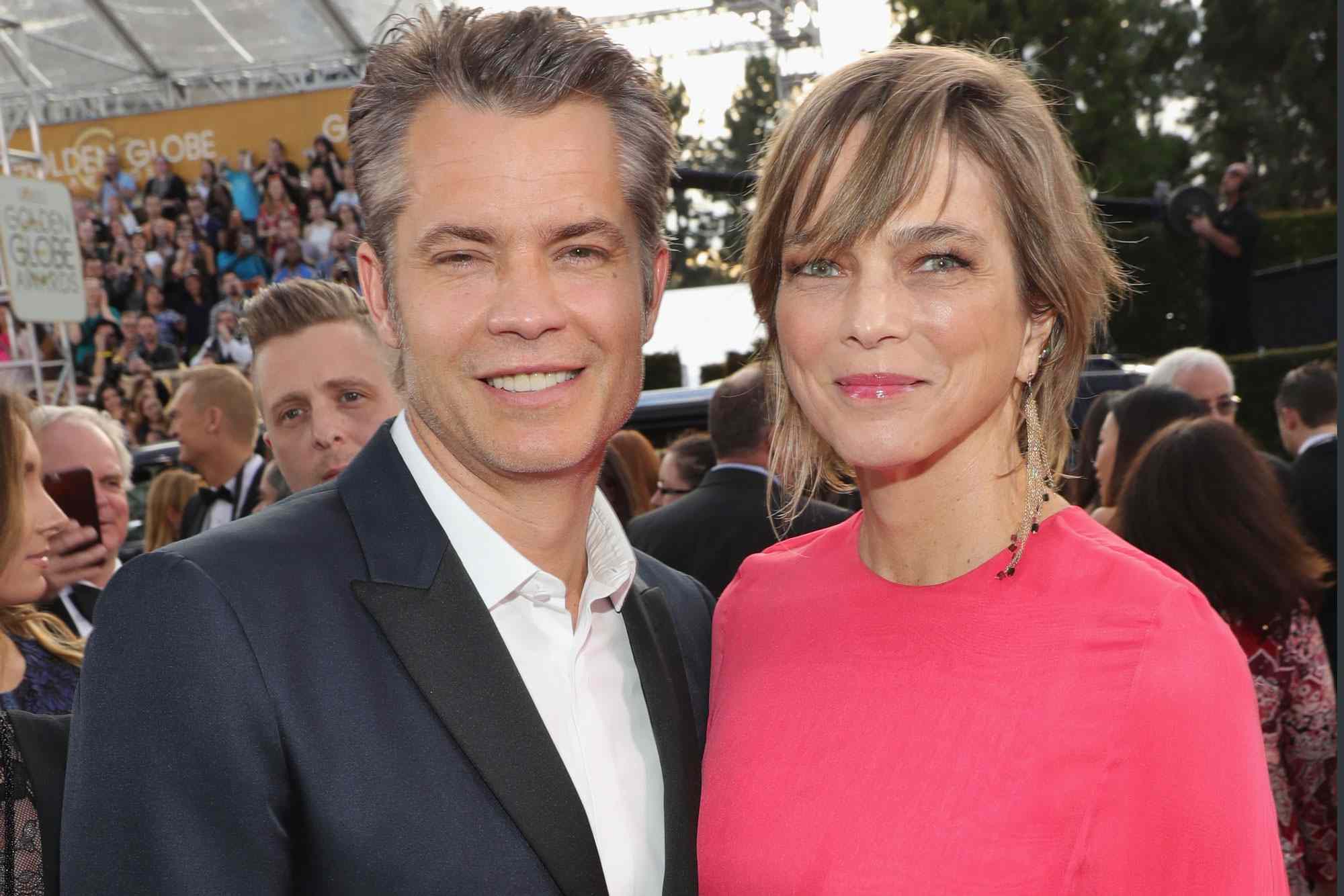 BEVERLY HILLS, CA - JANUARY 08: 74th ANNUAL GOLDEN GLOBE AWARDS -- Pictured: (l-r) Actor Timothy Olyphant and Alexis Knief arrive to the 74th Annual Golden Globe Awards held at the Beverly Hilton Hotel on January 8, 2017. (Photo by Neilson Barnard/NBCUniversal/NBCU Photo Bank/NBCUniversal via Getty Images)