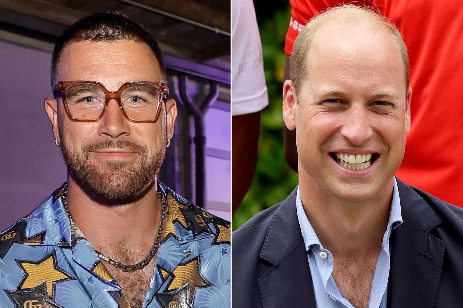 Travis Kelce attends the Players Party; Prince William, Duke of Cambridge during a visit to SportsAid House at the 2022 Commonwealth Games