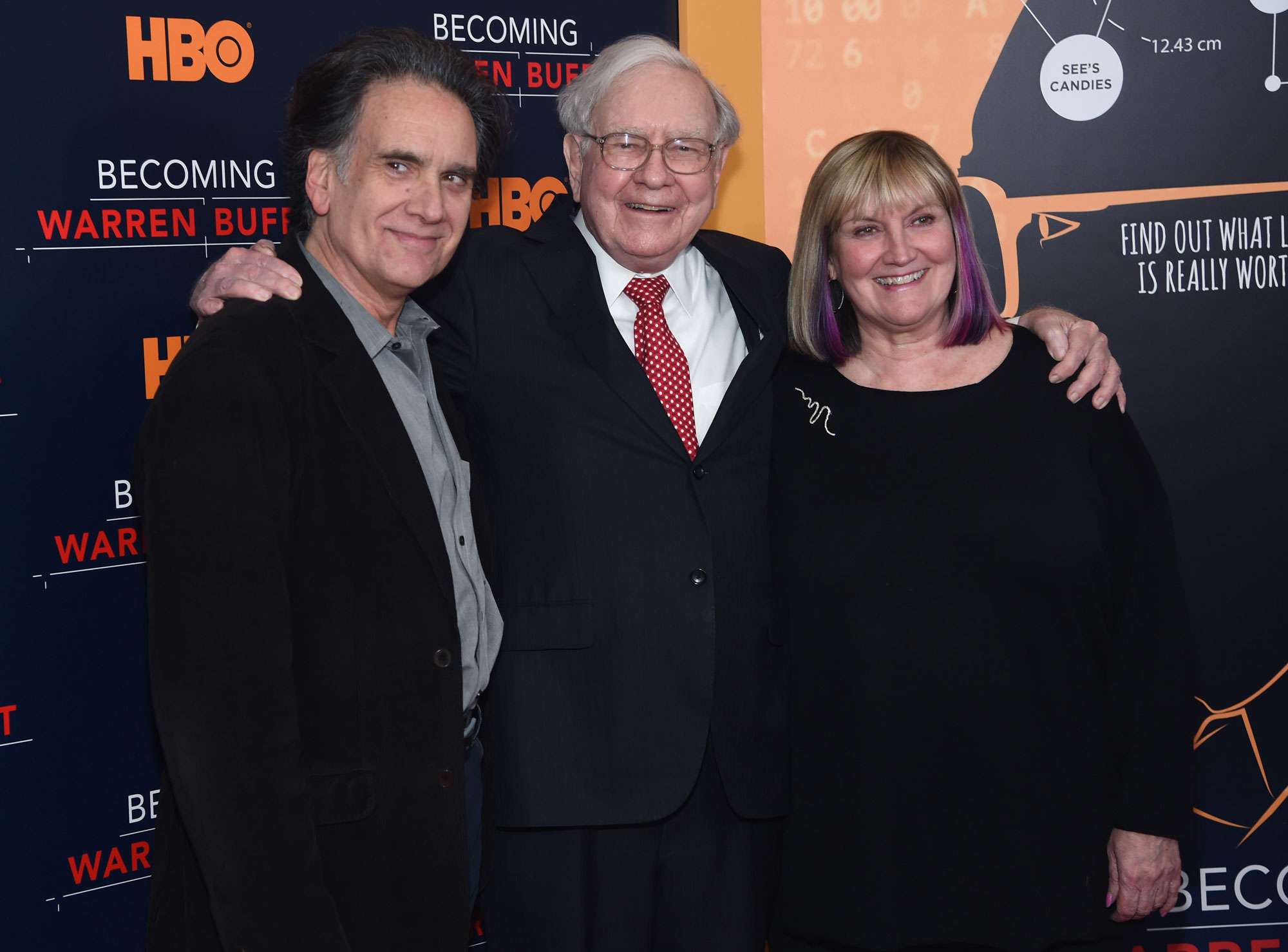 Peter Buffett, Warren Buffett, and Susie Buffett attend 'Becoming Warren Buffett' World Premiere at The Museum of Modern Art on January 19, 2017 