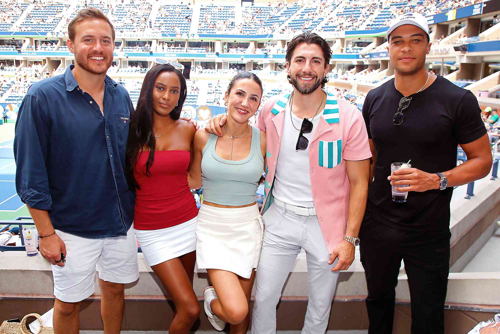 Peter Weber, Ciara Miller, Kat Stickler, Jason Tartick and Dale Moss at the IHG Hotels & Resorts Suite during the U.S. Open