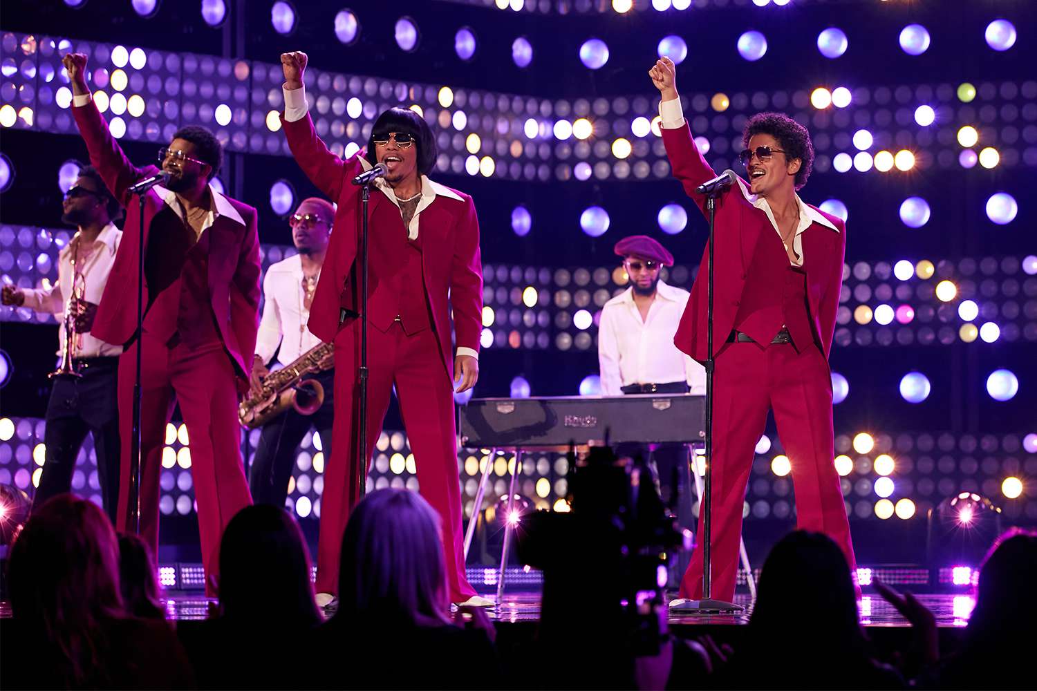 Anderson .Paak and Bruno Mars of Silk Sonic perform onstage during the 2022 Billboard Music Awards