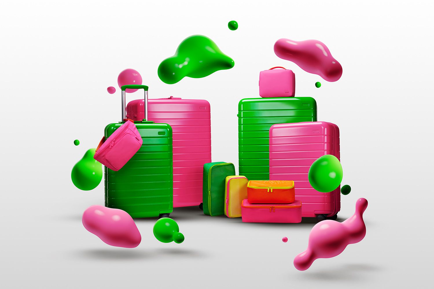 Away neon luggage