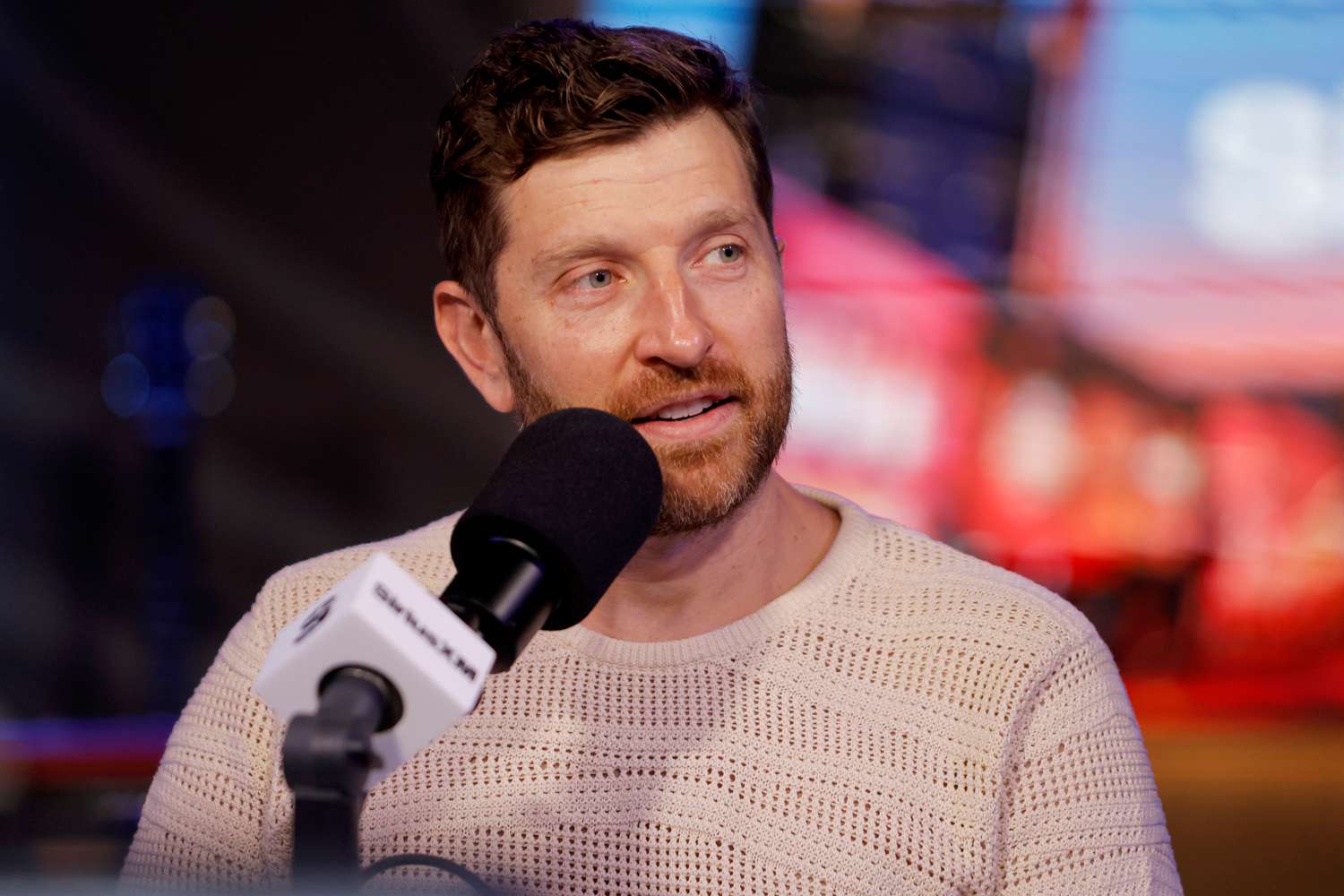 Brett Eldredge visits SiriusXM Studios on August 15, 2024 in Nashville, Tennessee