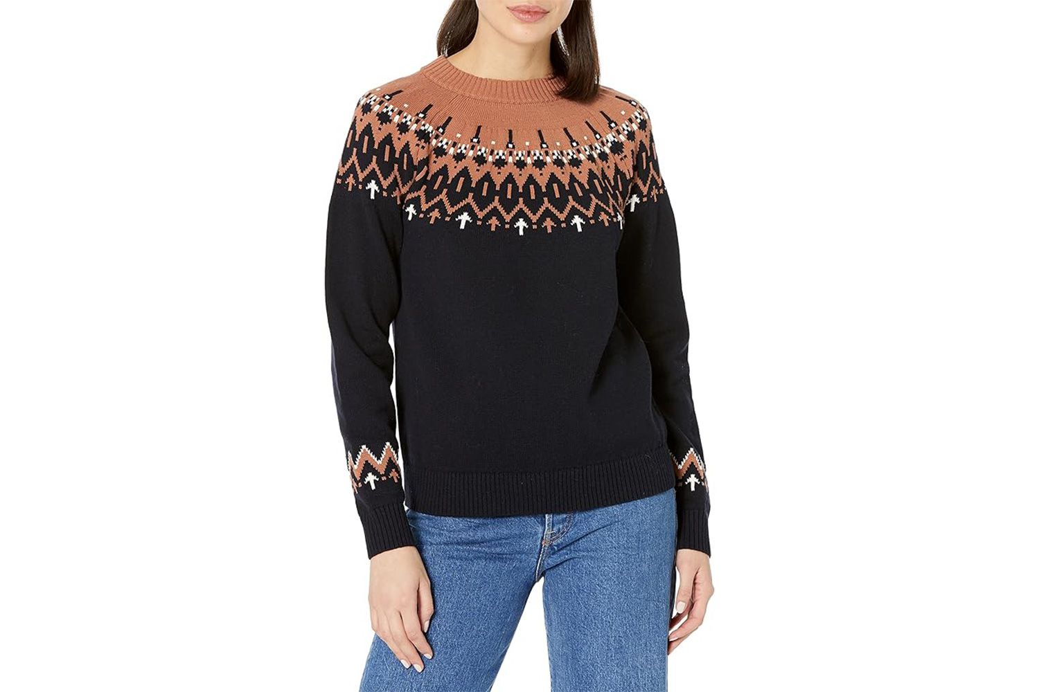 Cable Stitch Women's Fair Isle Sweater – Classic Vintage Jacquard 