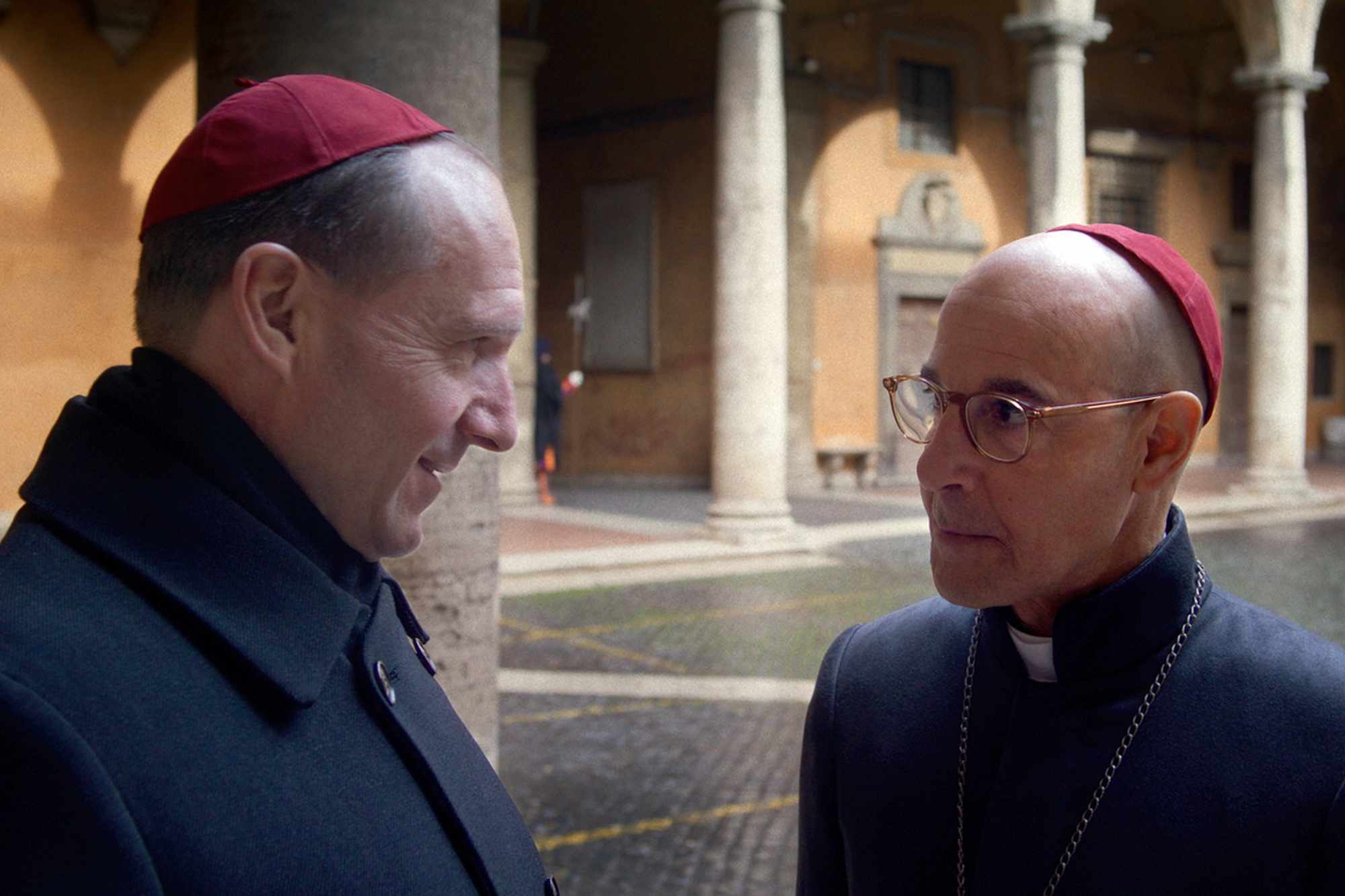 Ralph Fiennes and Stanley Tucci in 'Conclave.'