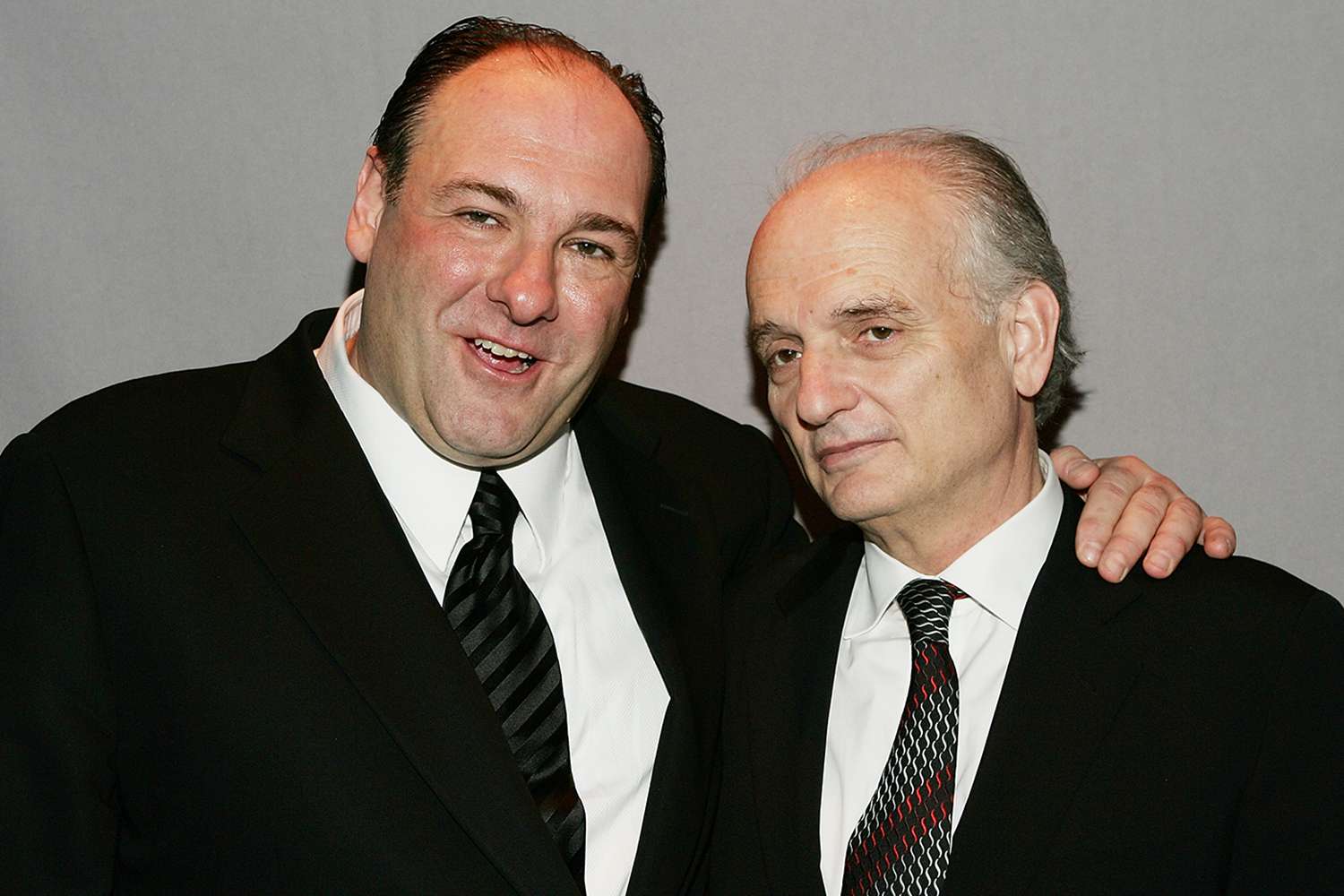 Actor James Gandolfini and creator and executive producer David Chase attend the HBO premiere after party for "The Sopranos" at Rockefeller Center March 27, 2007 in New York City.