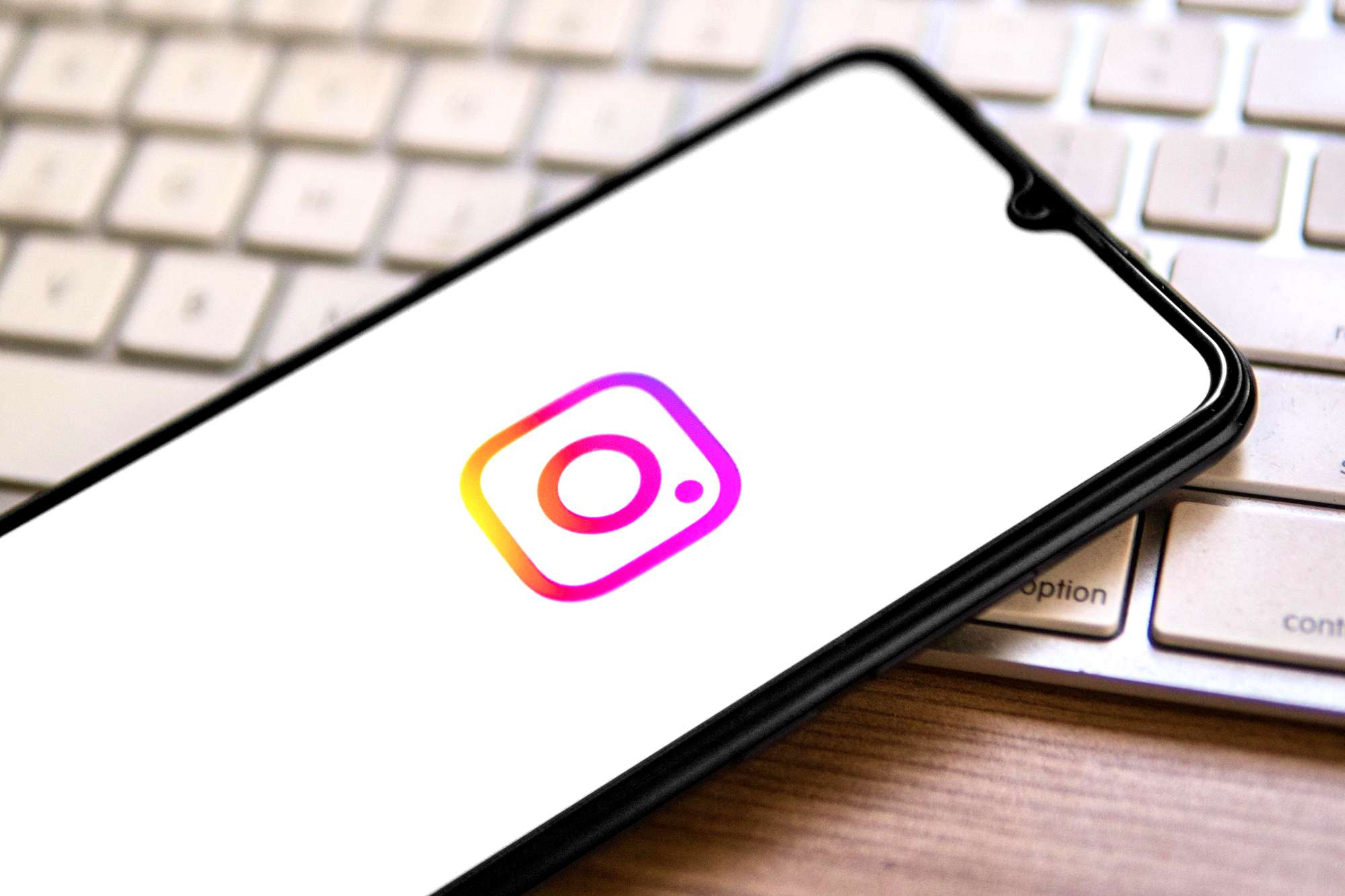 an Instagram logo seen displayed on a smartphone