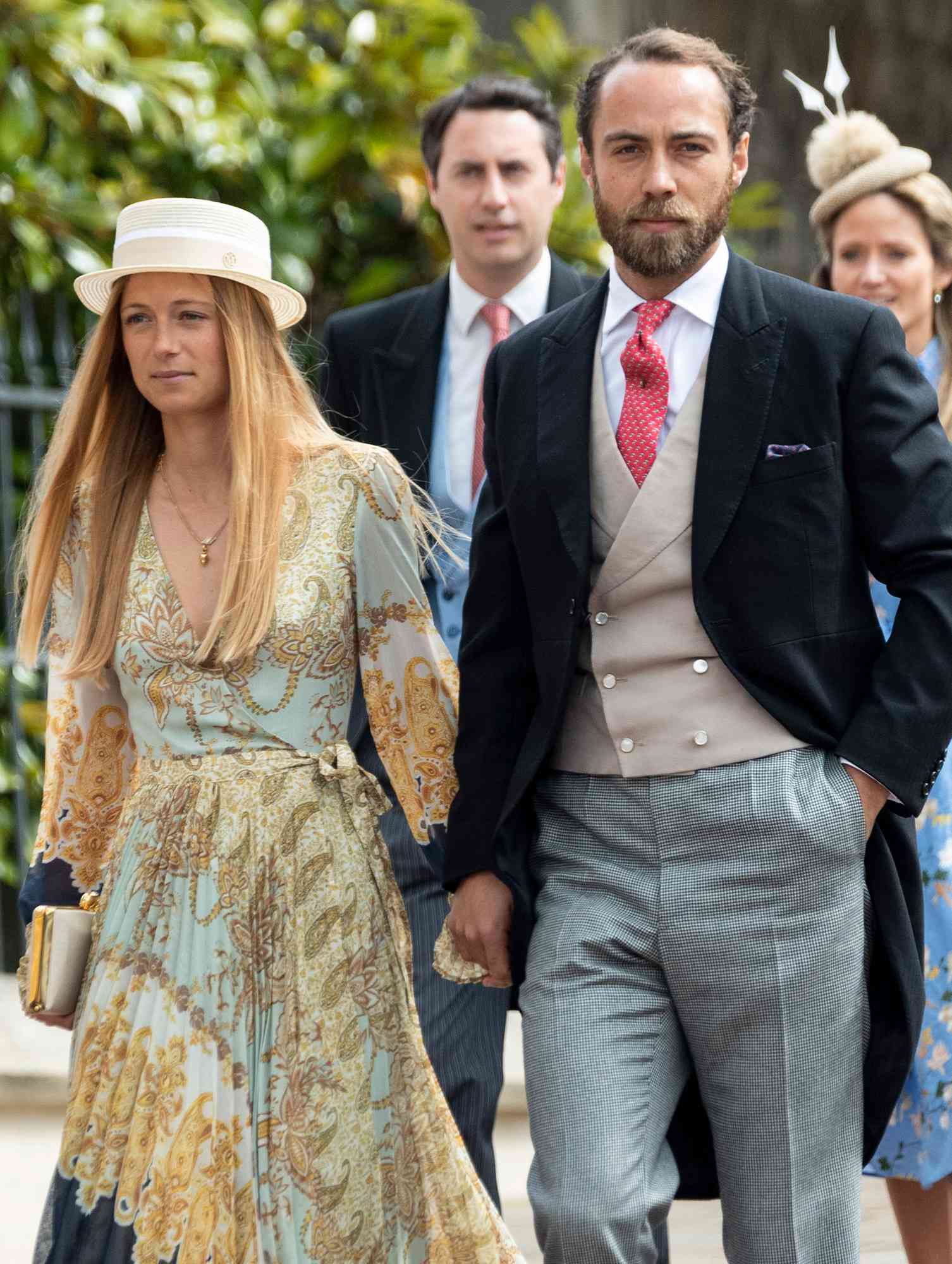 James Middleton and Alizee Thevenet attend the wedding of Lady Gabriella Windsor and Mr Thomas Kingston at St George's Chapel, Windsor Castle on May 18, 2019.