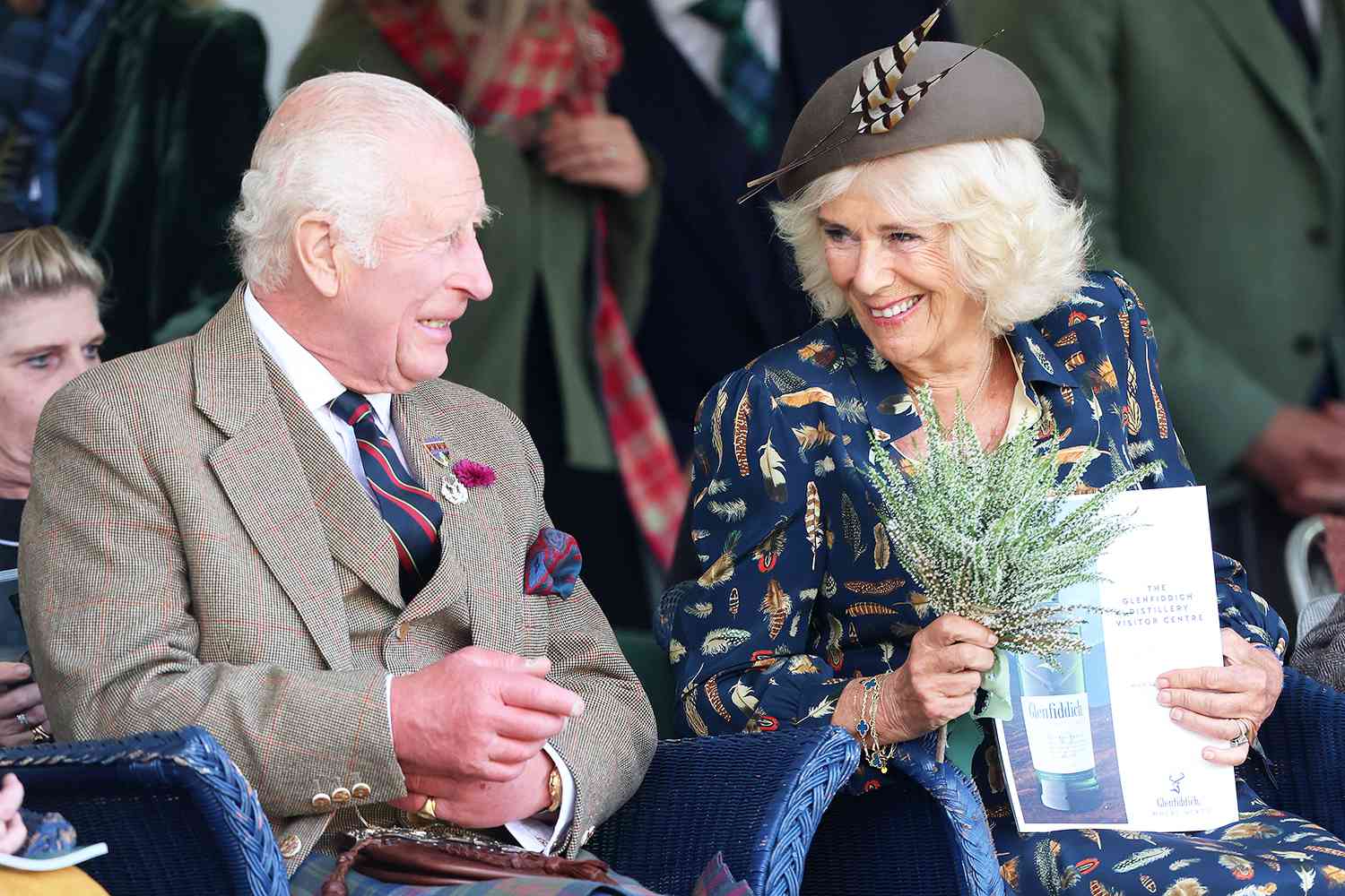 Queen Camilla attends The Braemar Gathering 2024 at The Princess Royal and Duke of Fife Memorial Park on September 08, 2024 in Braemar, Scotland. The Braemar Gathering, renowned globally, is the most famous of the Highland Games. Every year, on the first Saturday in September, this vibrant Scottish tradition draws thousands of visitors to the small village of Braemar. With a history spanning nearly two centuries in its modern form, the Gathering stands as one of Scotland's most celebrated events