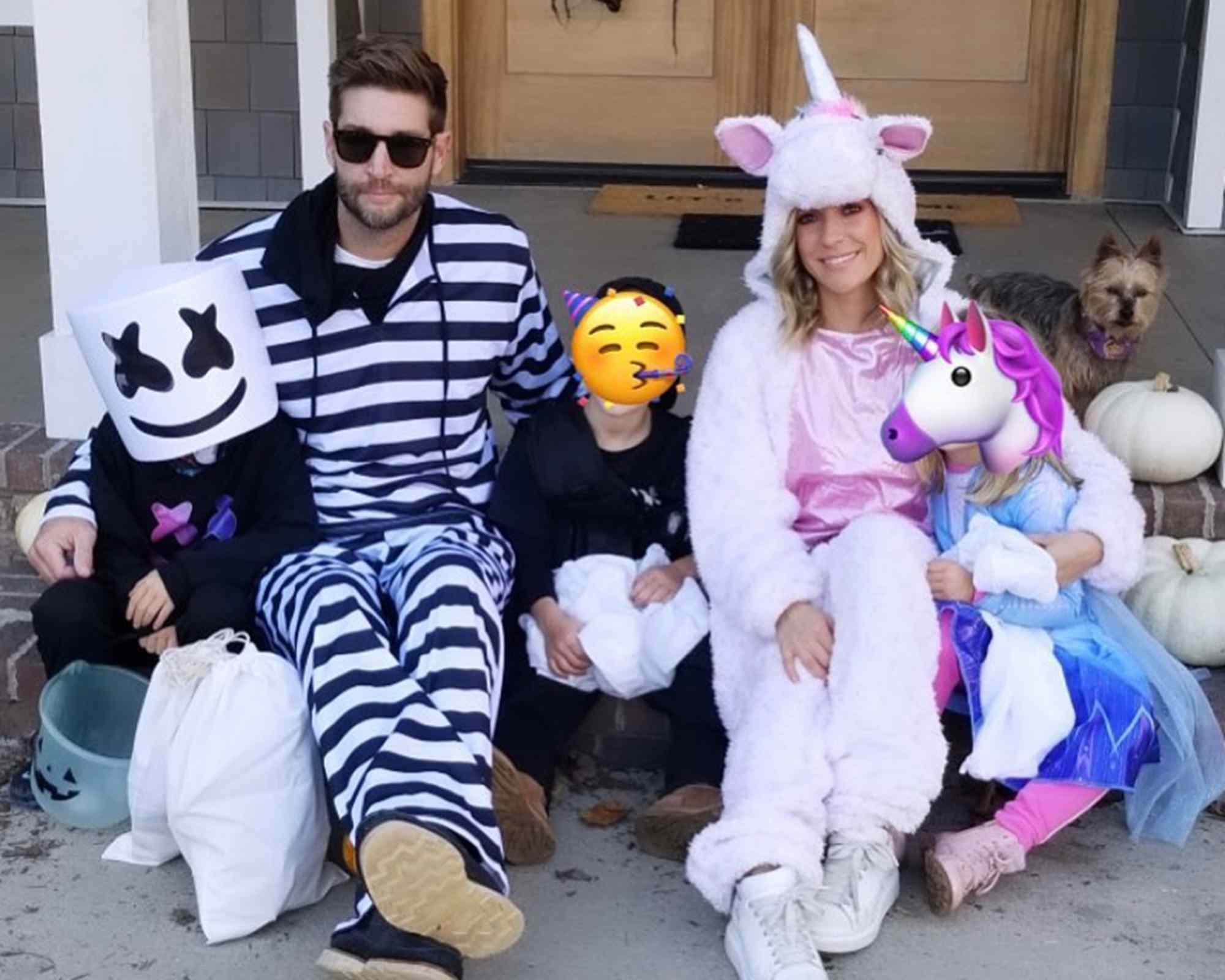 Kristin Cavallari and Jay Cutler with their kids Camden, Jaxon, and Saylor on Halloween. 