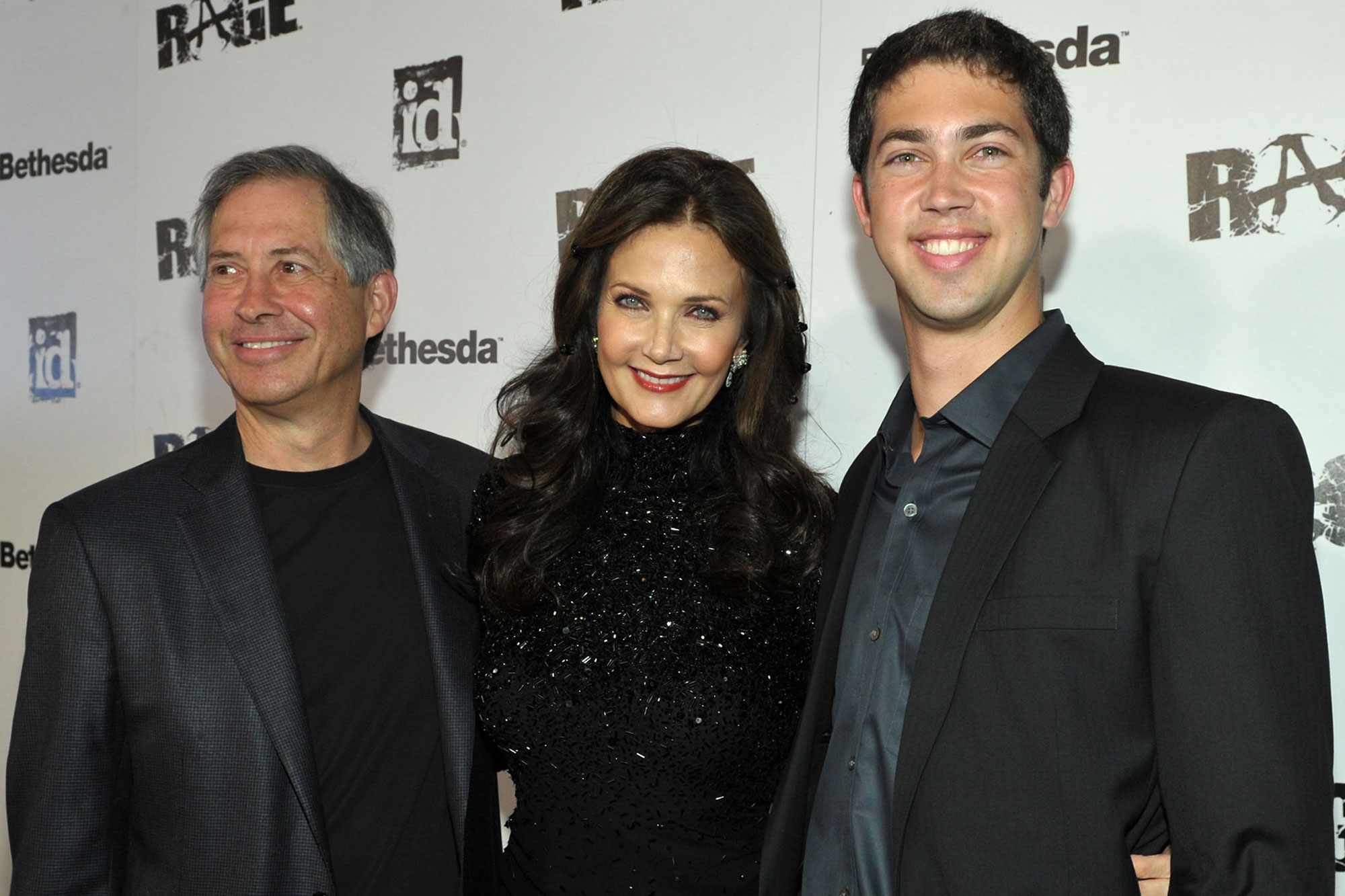 Lynda Carter and James Altman arrive at RAGE Official Launch Party on September 30, 2011 in Los Angeles, California.