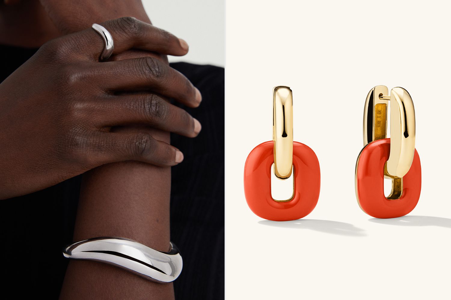 Mejuri Launch Figure Cuff Silver; the new hoops