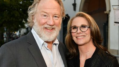 Timothy Busfield (L) and producer Melissa Gilbert pose for portrait at the 34th Annual Santa Barbara International Film Festival -