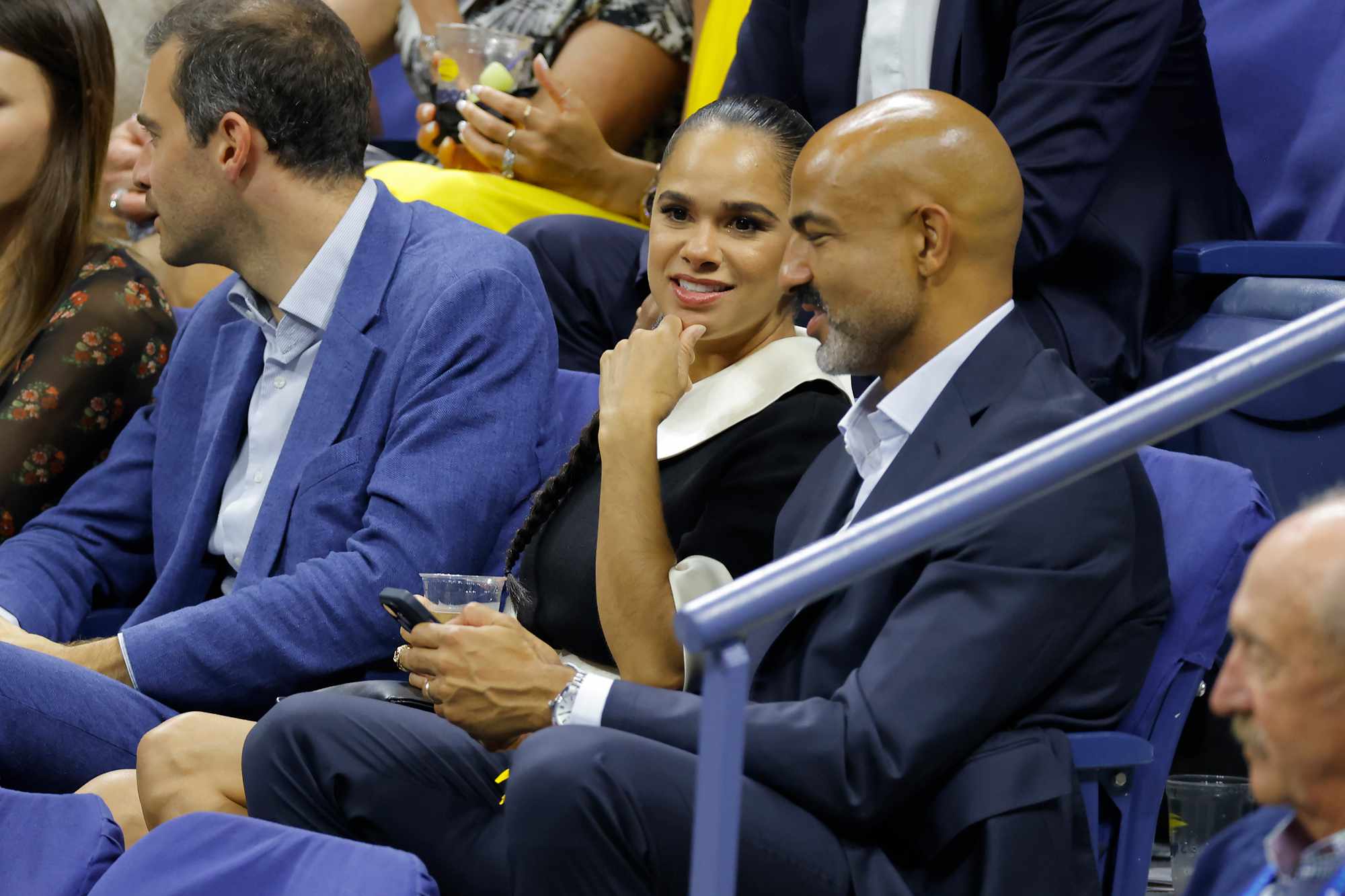 Misty Copeland and Olu Evans attend the 2024 US Open on Monday, Aug. 26, 2024 in Flushing, NY. 