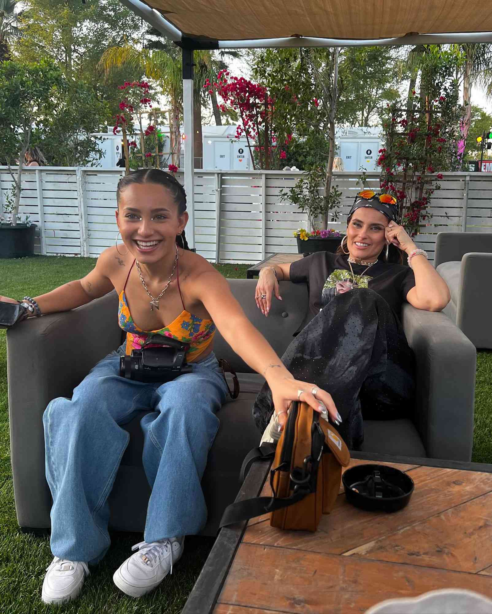 Nelly Furtado and daughter Nevis Gahunia at Coachella.