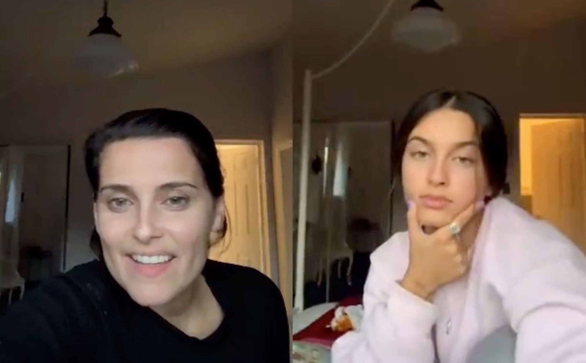 Nelly Furtado and daughter Nevis Gahunia in a TikTok.