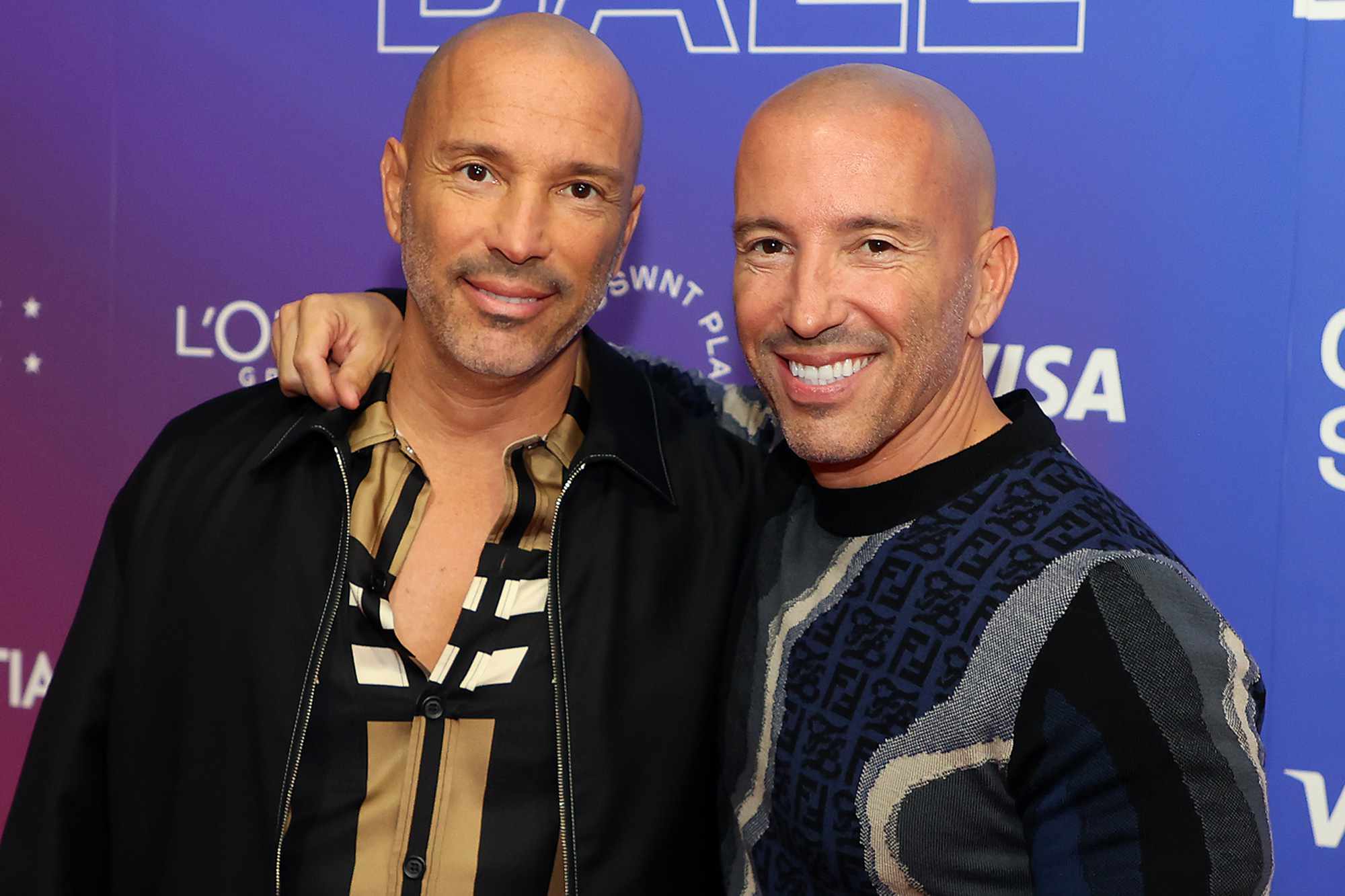 Brett and Jason Oppenhien are seen on the red carpet at the USWNT Players Ball on December 06, 2023 in Dallas, Texas. 