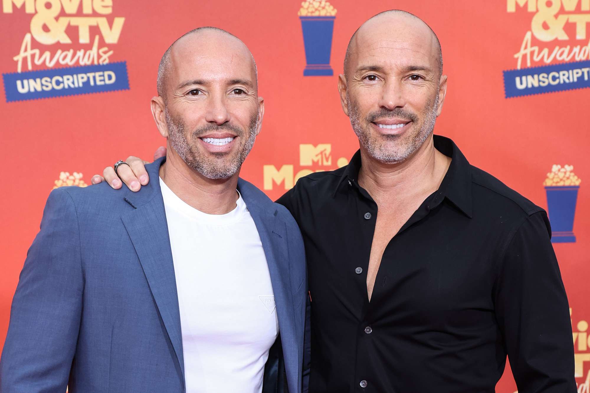 Jason Oppenheim and Brett Oppenheim arrive at the 2022 MTV Movie And TV Awards: UNSCRIPTED on June 6, 2022.