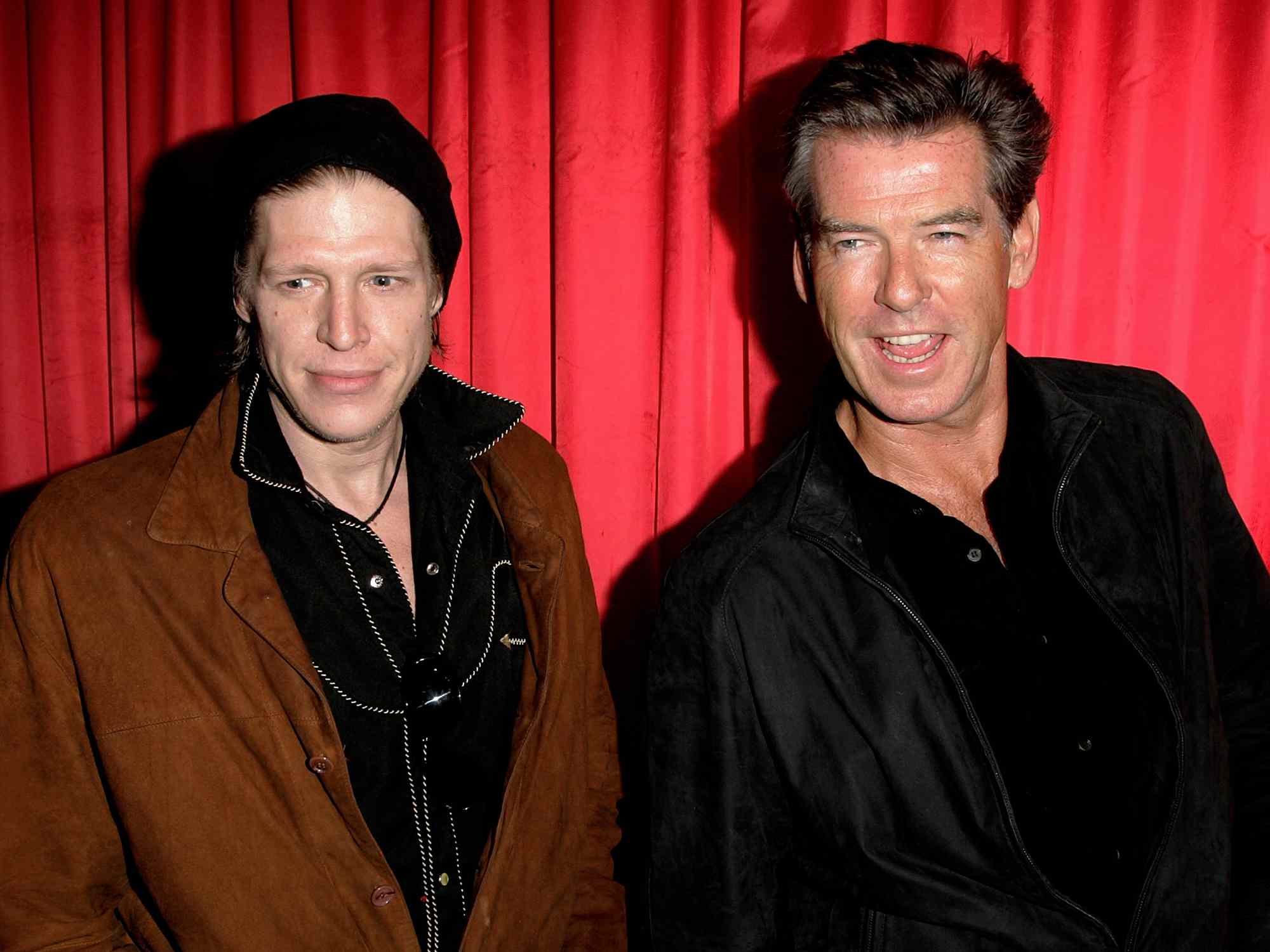 Pierce Brosnan (R) and son Sean arrive at the Electric Ballroom to attend Paul McCartney exclusive gig on June 7, 2007, in London